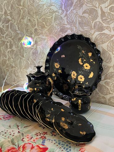 black latte ziyani: Чайный набор, цвет - Черный, Фарфор, 12 персон