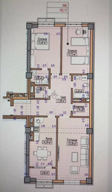 элитка квартиры бишкек: 3 комнаты, 104 м², Элитка, 6 этаж