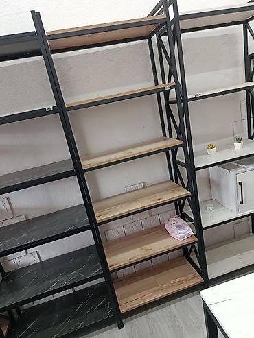 железная полка: Стеллаж loft из металла и ЛДСП - 5 открытых полок - Каркас: черная — 4