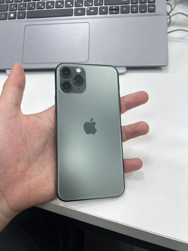 iphone xs max цена в бишкеке бу: IPhone 11 Pro, Колдонулган, 256 ГБ, Жашыл, Каптама, 81 %