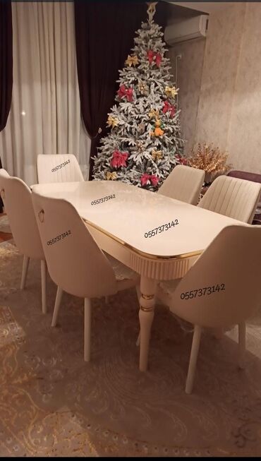 stul qiymetleri: Qonaq otağı üçün, Yeni, Açılan, Dördbucaq masa, 6 stul, Azərbaycan