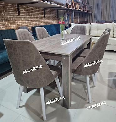 Sifarişlə masa və oturacaq dəstləri: Dördbucaq masa, Qonaq otağı üçün, 6 nəfər, Açılmayan, Azərbaycan, Zəmanətli — 4