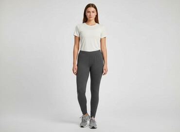 legginsy prążkowane krótkie: Leggings, Лосини Спортивні жіночі, розмір XL