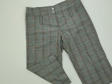 Spodnie 3/4 M (EU 38), stan - Bardzo dobry, wzór - Kratka, kolor - Szary