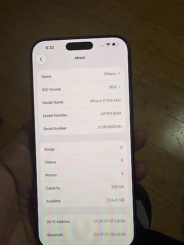 телф: IPhone 17 Pro Max, Б/у, 256 ГБ, Blue Titanium, Кабель, Коробка, 99 % — 7