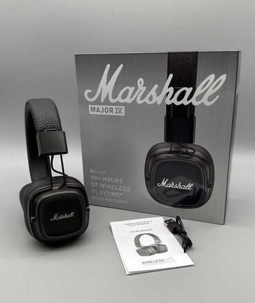 Компьютер жана ноутбук аксессуарлары: Marshall Major IV — беспроводные накладные наушники Основные