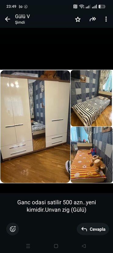 Mətbəx mebeli: Ganc odasi satilir 500 azn. yeni kimidir.Unvan zig (Gülü)