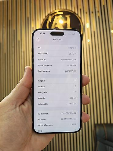 apple 13 pro adapter: IPhone 15 Pro Max, 256 GB, Black Titanium, Face ID, Sənədlərlə, Zəmanət — 6