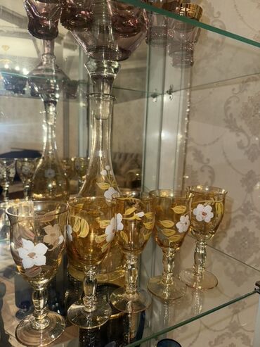 Digər dəstlər və servizlər: Dekorativ qab-qacaq dəsti - Kobalt mavi rəngli 2 ədəd şüşə vaza: oval — 11