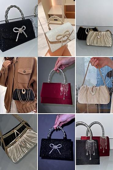 Клатчи: Вечерние мини-сумки с блеском и декором кристаллами Остались последние — 1