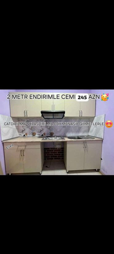 Mətbəx mebeli: Hal hazirda hazir veziyyetde 2 metr bir basa anbardan satis metbex -da lalafo.az — 10 Mətbəx mebeli: Hal hazirda hazir veziyyetde 2 metr bir basa anbardan satis metbex — 10