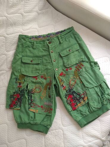 calzedonia pantalone: S (EU 36), color - Green, Embroidery, Single-colored