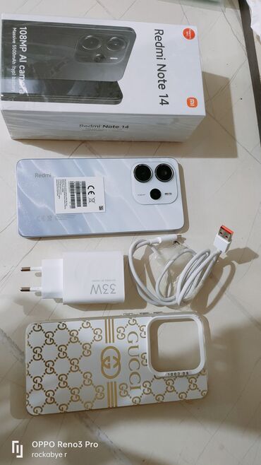 скупка аккумуляторов цена: Redmi, Redmi Note 14, Жаңы, 256 ГБ, түсү - Ак, 2 SIM