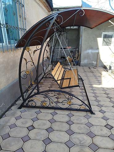 Садовые качели: Садовые качели Металл, Со спинкой, С крышей — 1