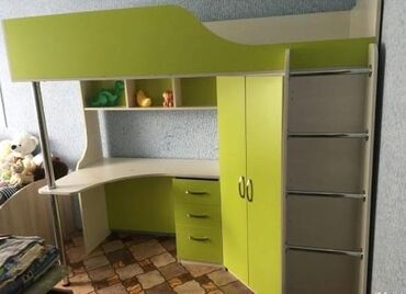 мебель из фанеры: Детский гарнитур, цвет - Зеленый, Б/у