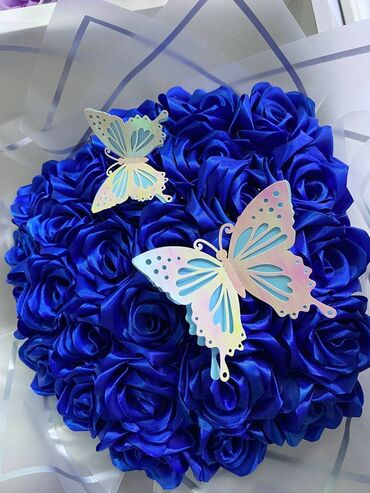 Цветы и букеты: Букеты из атласных лент - Розы ручной работы из плотных атласных лент — 8