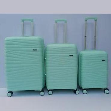 Putni koferi i torbe: Set kofera za putovanje – 3 komada, mint zelena boja - Tvrda školjka — 15
