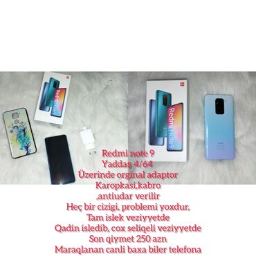 samsung galaxy note 3 en ucuz qiymet: Xiaomi Redmi Note 9, 64 GB, rəng - Mavi