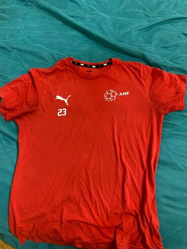məzəli kişi futbolkaları: Futbolka, Puma, 2XL (EU 44), rəng - Qırmızı