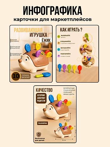 детские скейтборды: Развивающая игрушка «Ёжик» - Игровой набор для обучения через игру — 1