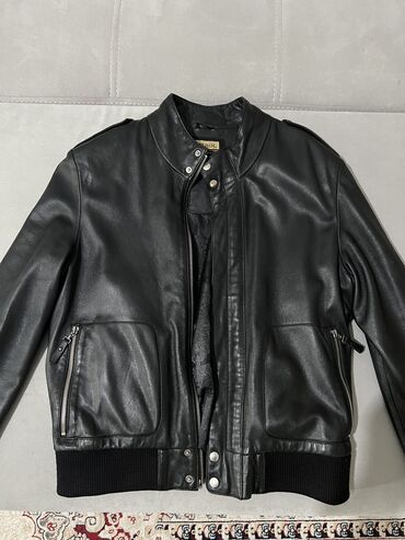 мужской кожанный куртка: Куртка XL (EU 42), цвет - Черный