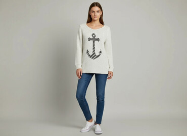 srebrna narzutka: Women`s sweater, size S