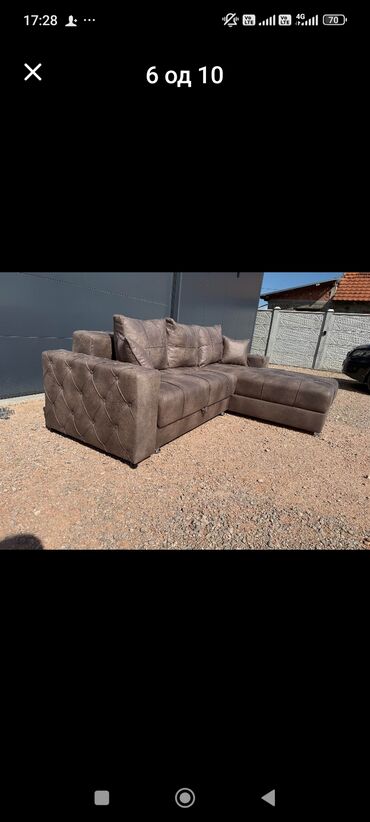 Ugaone garniture: Ugaona garnitura sa ležajem i prostorom za odlaganje - Moderan — 1