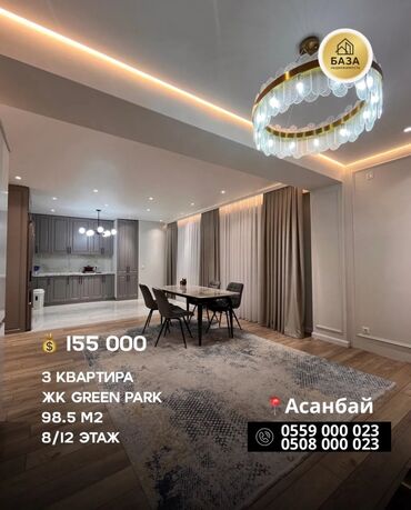 дома для отдыха: 3 комнаты, 99 м², Элитка, 8 этаж, Дизайнерский ремонт
