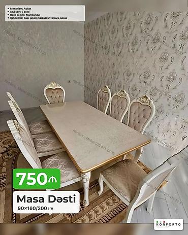 Məhsul: Masa Dəsti - Ölçülər: 90×160/200 sm (açılan mexanizm ilə 160