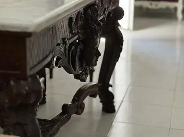 dupli lavabo sa ormaricem: Veliki konzolni sto sa mermerom / stilska konzola 🪑✨ Dobro stanje. 🏠 — 5
