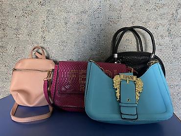 Çantalar: Qadın çantaları dəsti - 4 model: açıq çəhrayı mini bel/çiyin çantası — 1