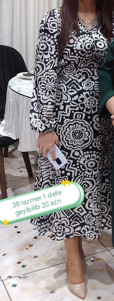 15 yasli qizlar ucun toy paltarlari: Вечернее платье, Миди, Mavi, M (EU 38)