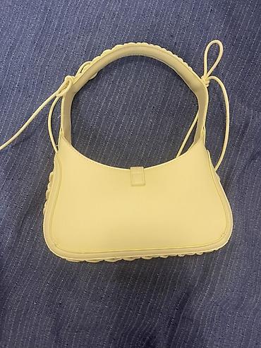 Çantalar: Sarı rəngli çiyin çantası - Stil: mini/yarımay formalı baguette çanta — 2