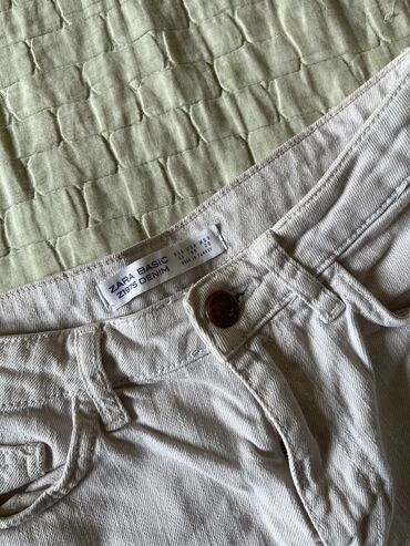Shorts, Britches: M (EU 38), Jeans, color - White, Single-colored