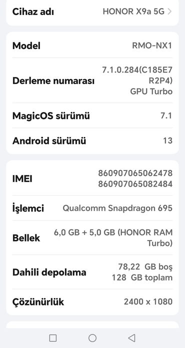 honor 10: Honor X9a, 128 GB, rəng - Qara, Barmaq izi, İki sim kartlı