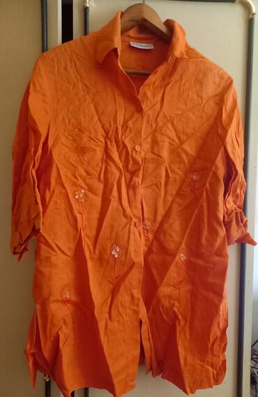 ženski sako i pantalone: M (EU 38), L (EU 40), Cotton, Single-colored, color - Orange