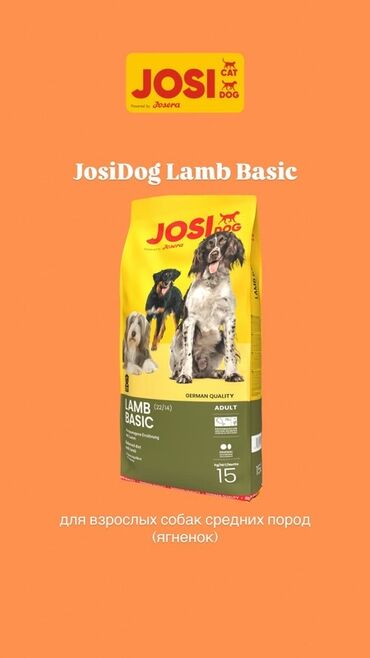домашняя птица: Сухой корм для собак JosiDog Lamb Basic - Формула на основе ягнёнка -