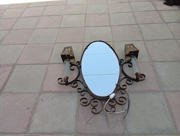 s guzgu: Зеркало Настенное, Овал, Декоративное, С подсвечником