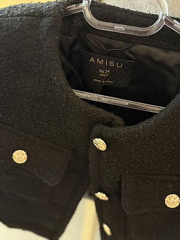 Üst geyimi: AMISU qadın jaketi - Model: qısa kəsim, yaxasız (round neck) klassik — 2