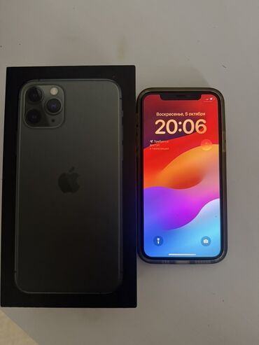 стайлер бишкек: IPhone 11 Pro, Б/у, 256 ГБ, Matte Midnight Green, Коробка, 72 %