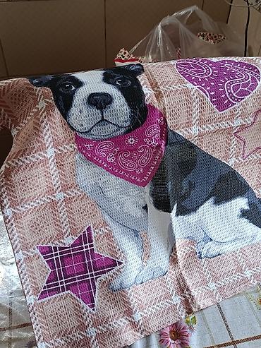 Полотенца: Кухонные вафельные полотенца с ярким принтом. размер 50/70 Материал — 9