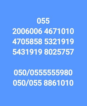 SİM-kartlar: Number: ( 055 ) ( 2369999 )