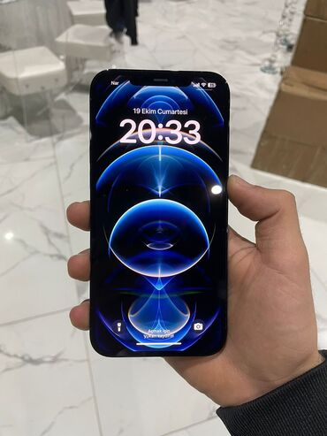 balaca ayfon: IPhone 12 Pro Max, 128 GB, Pacific Blue, Sənədlərlə, Face ID, Zəmanət