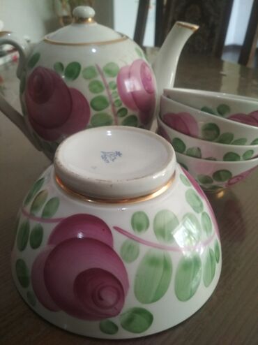 чайник для плиты: Кузяевский фарфор,ручная роспись