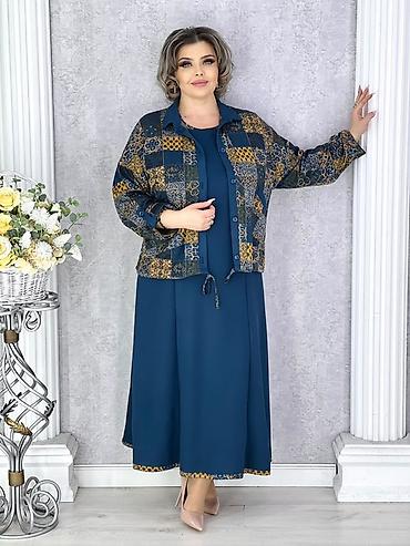 кардиган жемпир: Күнүмдүк көйнөк, Made in KG, Күз-жаз, Узун модель, Трикотаж, Трапеция, L, XL, 2XL — 4