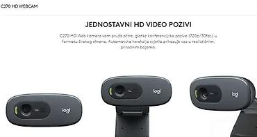 Web kamere: Logitech C270 HD web kamera - HD 720p video pozivi pri 30 fps u — 2