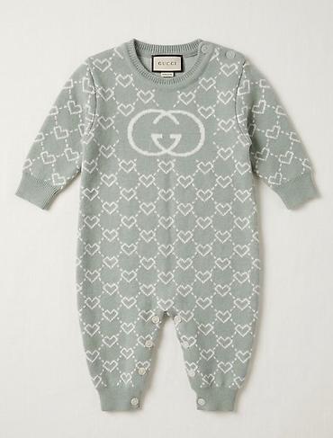 kombinezon donlar: Gucci körpə üçün trikotaj kombinezon - Model: körpə tulumu, uzunqollu — 1