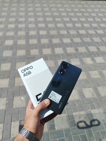 Oppo A58 4G, 128 GB, rəng - Qara, Düyməli, Barmaq izi