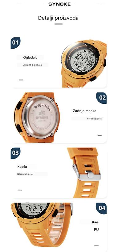 Ručni satovi: Opis Digitalni mehanizam visokog kvaliteta: SYNOKE muški sat ima — 9