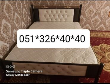 2ci əl taxtlar: Новый, Двуспальная кровать, Без подьемного механизма, С матрасом, Без выдвижных ящиков, Азербайджан